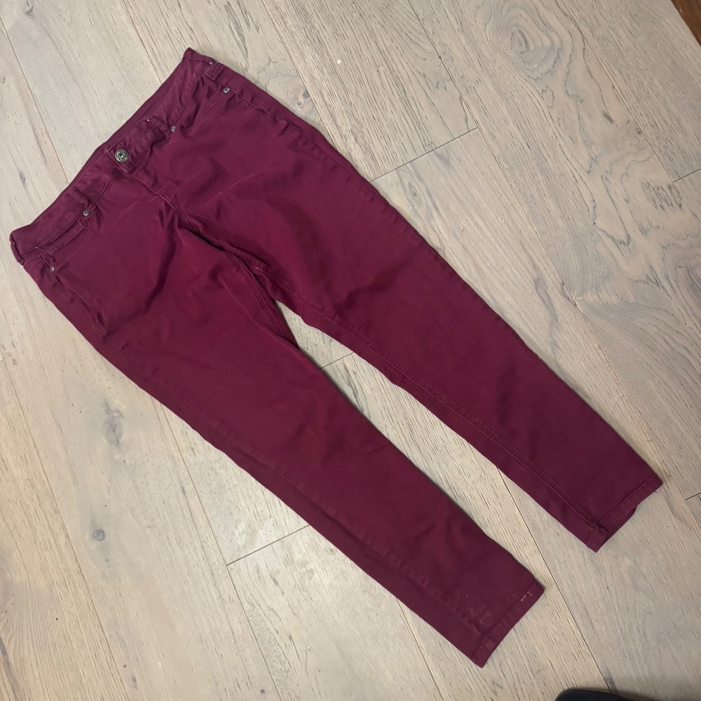 Maurices Burgundy Skinny‎ Jeans Womens Maroon Slim Fit Colored Denim Pants